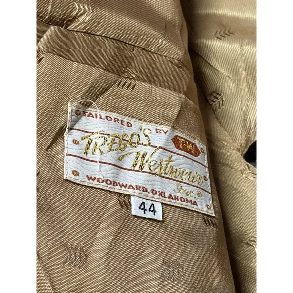 Vintage Tregos Westwear Brown Blazer Men's Size 44‎ Western Sport Coat USA Made - Picture 13 of 14